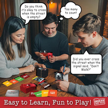 Load image into Gallery viewer, Criminal Confessions Party Game - The Adult Card Game Where You Interrogate Friends to Uncover Surprising Stories of Petty Crime. Fun for Parties or Board Game Night with a Group, Friends or Family